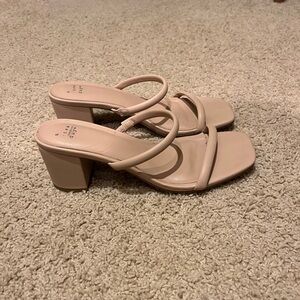 A New Day Tan Heels with Chunky Block Heel